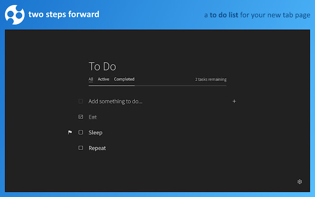 Two Steps Forward: A New Tab To Do List  from Chrome web store to be run with OffiDocs Chromium online