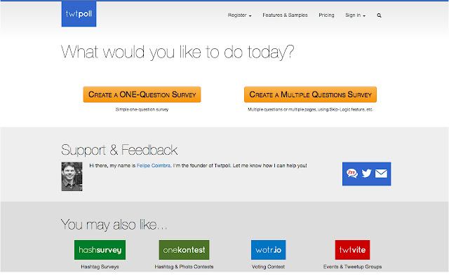 Twtpoll  from Chrome web store to be run with OffiDocs Chromium online