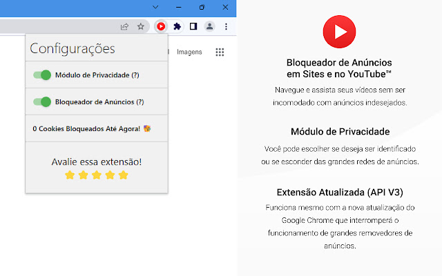 Ultra AdBlock para Sites  YouTube™  from Chrome web store to be run with OffiDocs Chromium online