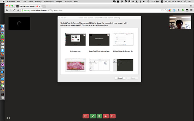 UnitedWizards Screen Sharing  from Chrome web store to be run with OffiDocs Chromium online