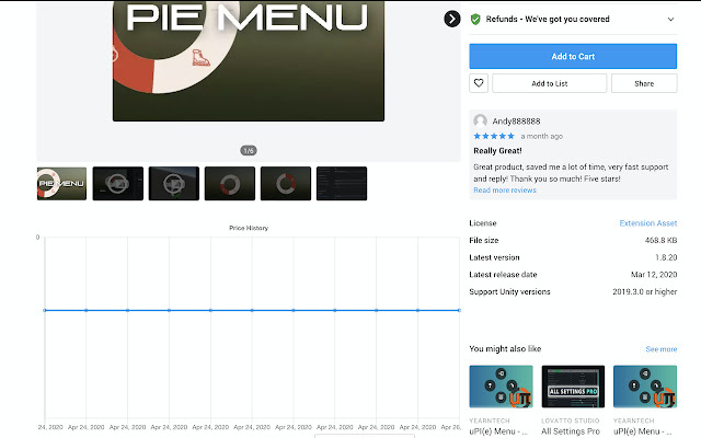 Unity Asset Store Price Tracker  from Chrome web store to be run with OffiDocs Chromium online