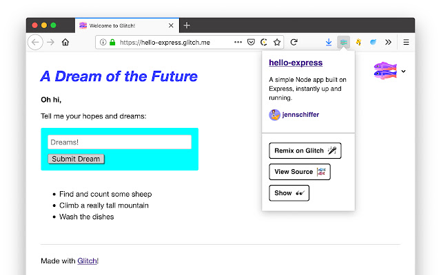 Universal Glitch Button  from Chrome web store to be run with OffiDocs Chromium online