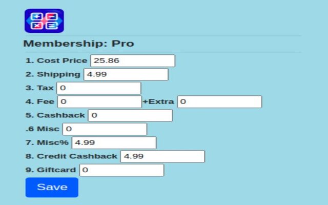 Universal Price Calculator  from Chrome web store to be run with OffiDocs Chromium online