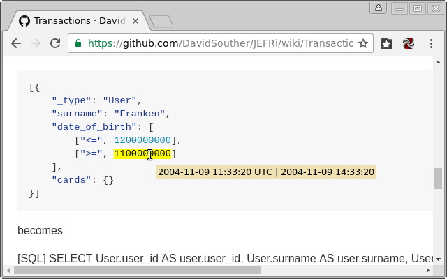 Unix timestamp to readable date/time  from Chrome web store to be run with OffiDocs Chromium online