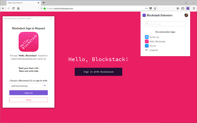 (Unofficial) Blockstack Extension  from Chrome web store to be run with OffiDocs Chromium online