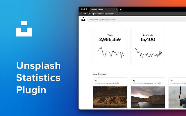 Unsplash Statistic  from Chrome web store to be run with OffiDocs Chromium online