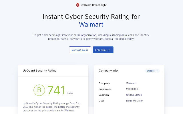 UpGuard Cyber Security Ratings  from Chrome web store to be run with OffiDocs Chromium online