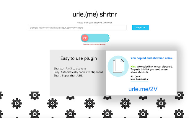 URLE.(me) Shrnkr (Long URL Shortener)  from Chrome web store to be run with OffiDocs Chromium online