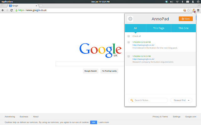 URL Specific Notepad AnnoPad  from Chrome web store to be run with OffiDocs Chromium online