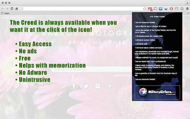 U.S. Army Creed  from Chrome web store to be run with OffiDocs Chromium online