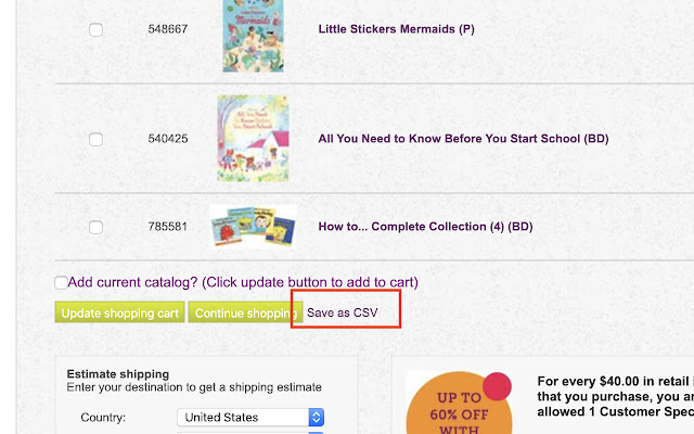 Usborne Shopping Cart  from Chrome web store to be run with OffiDocs Chromium online