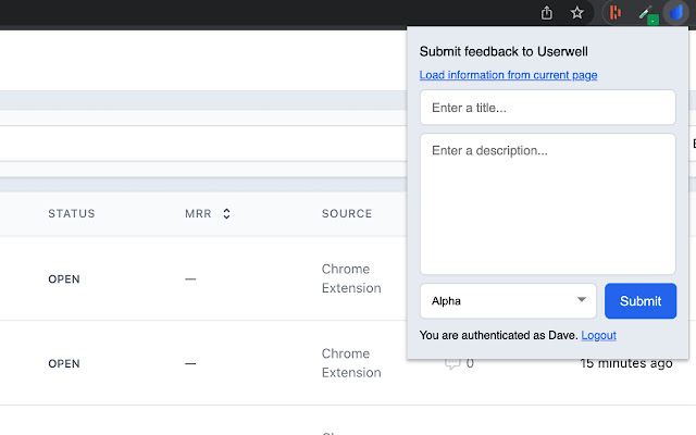 Userwell  from Chrome web store to be run with OffiDocs Chromium online