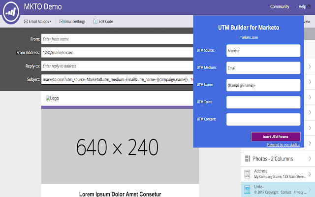 UTM Builder for Marketo  from Chrome web store to be run with OffiDocs Chromium online