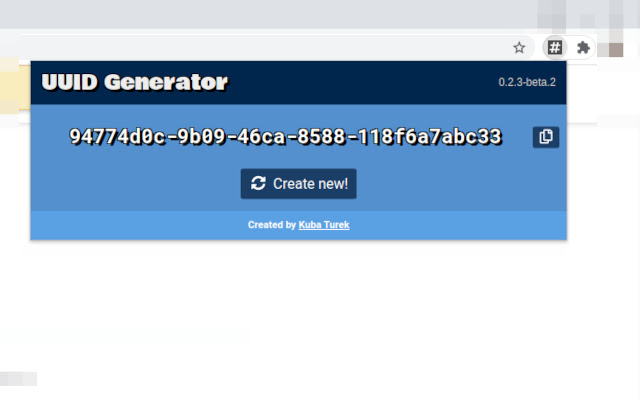 UUID generator  from Chrome web store to be run with OffiDocs Chromium online