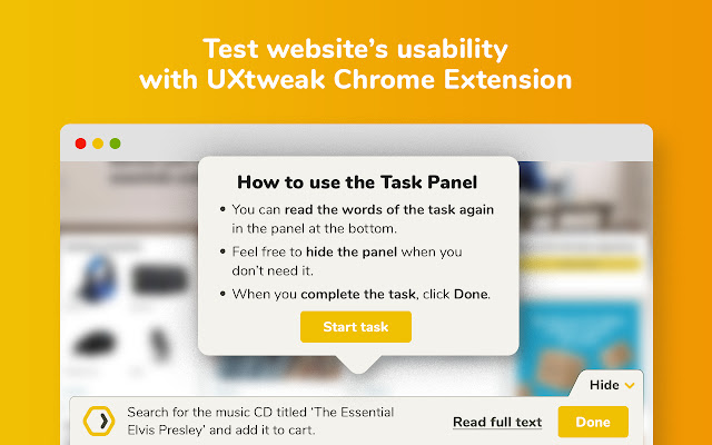 UXtweak  from Chrome web store to be run with OffiDocs Chromium online