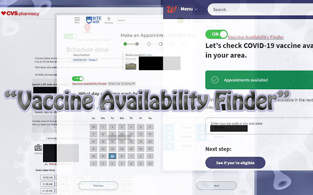 Vaccine Availability Finder  from Chrome web store to be run with OffiDocs Chromium online