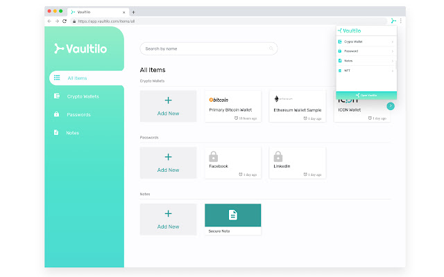 Vaultilo  from Chrome web store to be run with OffiDocs Chromium online