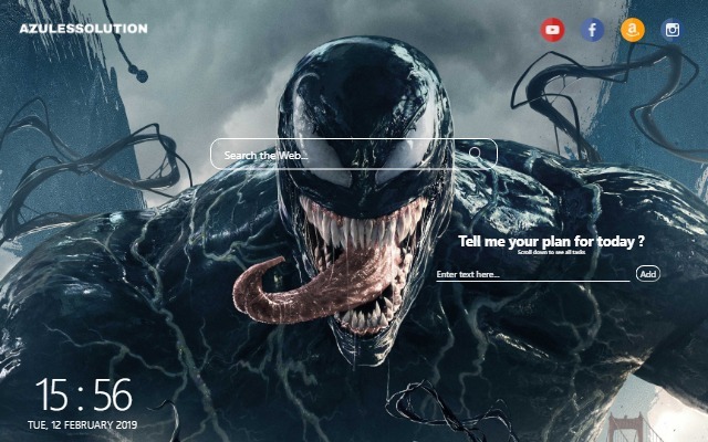 Le thème du nouvel onglet Venom Wallpaper de la boutique en ligne Chrome doit être exécuté avec OffiDocs Chromium en ligne