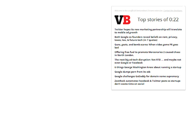 VentureBeat  from Chrome web store to be run with OffiDocs Chromium online