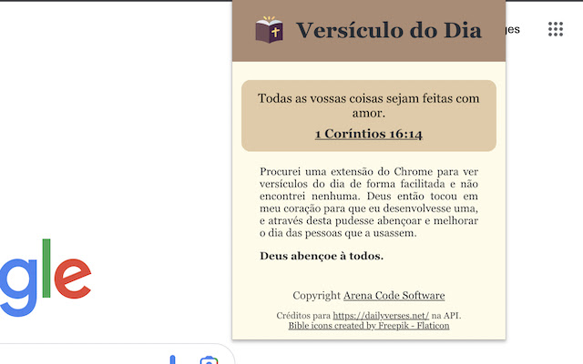 Versiculo do Dia  from Chrome web store to be run with OffiDocs Chromium online