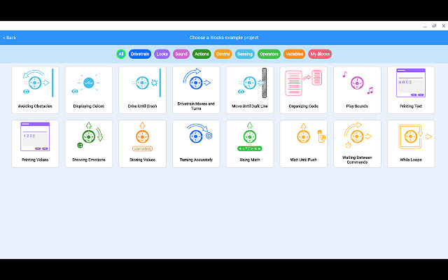 VEXcode 123  from Chrome web store to be run with OffiDocs Chromium online