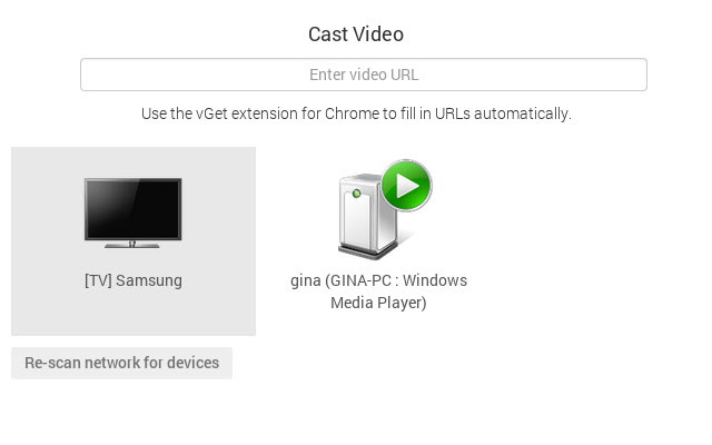 vGet Cast (DLNA Controller)  from Chrome web store to be run with OffiDocs Chromium online