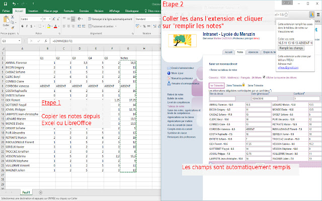 VieScolaire.net remplisseur de notes  from Chrome web store to be run with OffiDocs Chromium online
