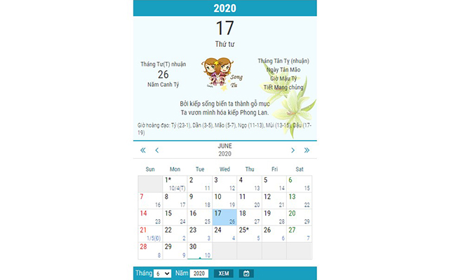 Vietnamese Calendar  from Chrome web store to be run with OffiDocs Chromium online