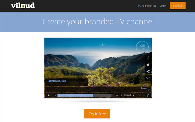 Viloud: create a branded TV channel  from Chrome web store to be run with OffiDocs Chromium online