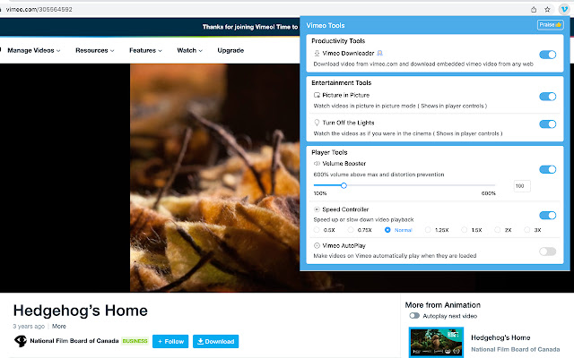 Vimeo™ Video Downloader Pro  from Chrome web store to be run with OffiDocs Chromium online