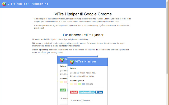 ViTre Hjælper til Google Chrome ze sklepu internetowego Chrome do uruchomienia z OffiDocs Chromium online