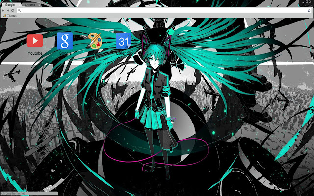 ক্রোম ওয়েব স্টোর থেকে ভোকালয়েড Hatsune MIku থিম 1366x768 OffiDocs Chromium অনলাইনে চালানো হবে