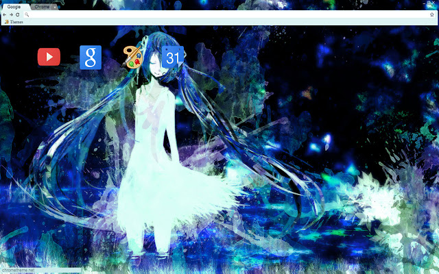 vocaloid Watercolor Miku theme 1366x768  from Chrome web store to be run with OffiDocs Chromium online