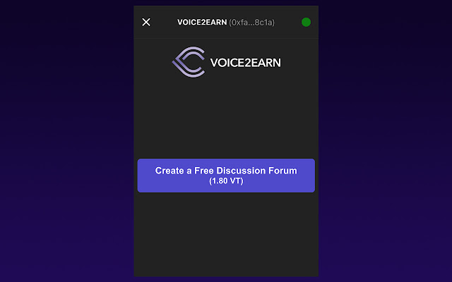 VOICE2EARN  from Chrome web store to be run with OffiDocs Chromium online