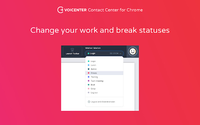 Voicenter Contact Center Extension  from Chrome web store to be run with OffiDocs Chromium online