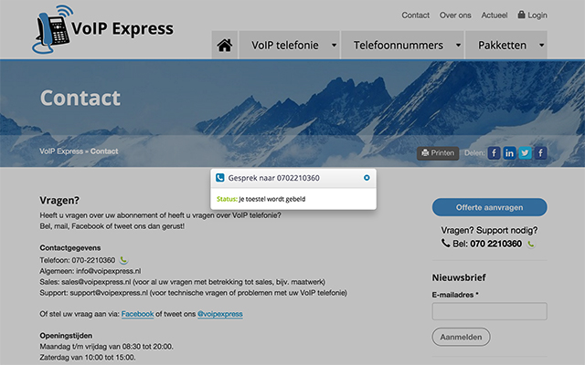 VoIP Express  from Chrome web store to be run with OffiDocs Chromium online