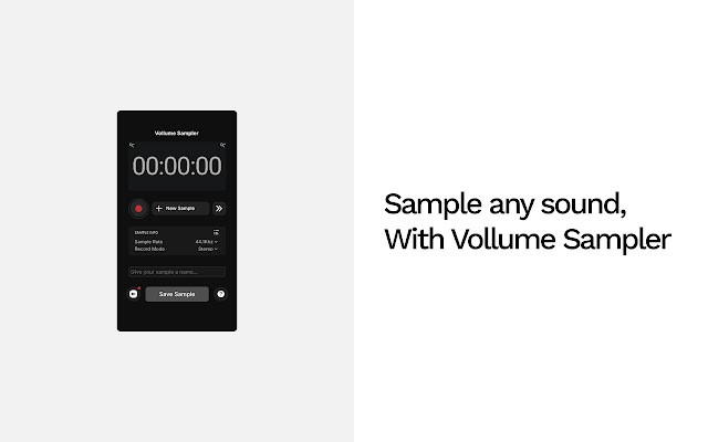 Vollume Sampler  from Chrome web store to be run with OffiDocs Chromium online