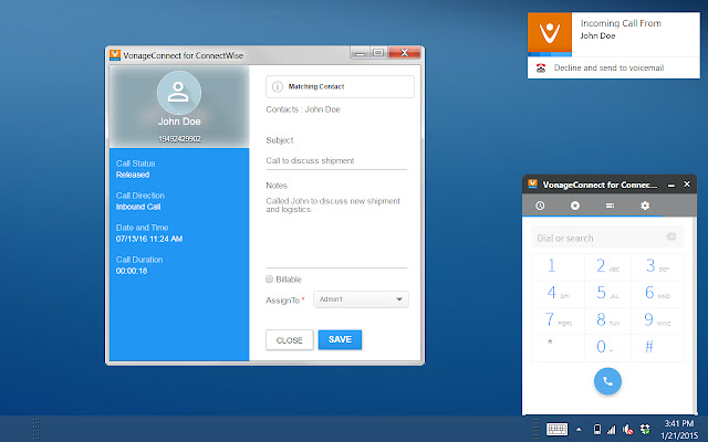 VonageConnect for ConnectWise  from Chrome web store to be run with OffiDocs Chromium online