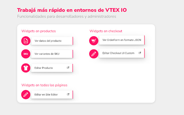 VTEX IO Shortcuts  from Chrome web store to be run with OffiDocs Chromium online