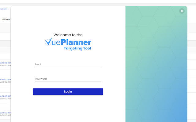 VuePlanner Targeting Import  from Chrome web store to be run with OffiDocs Chromium online