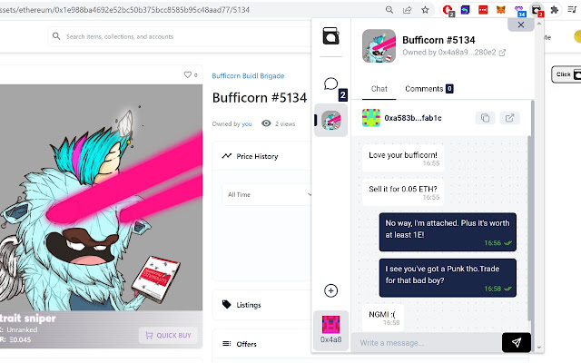 WalletChat  from Chrome web store to be run with OffiDocs Chromium online