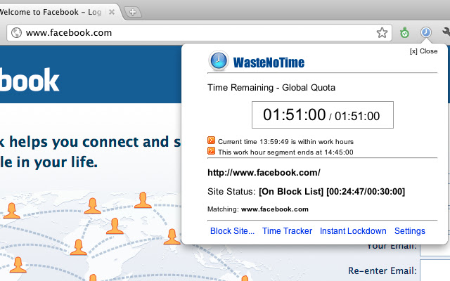 WasteNoTime  from Chrome web store to be run with OffiDocs Chromium online