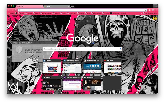 Watchdogs 2 Theme Red  from Chrome web store to be run with OffiDocs Chromium online