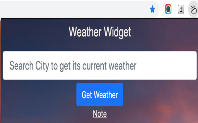 Weather Widget  from Chrome web store to be run with OffiDocs Chromium online