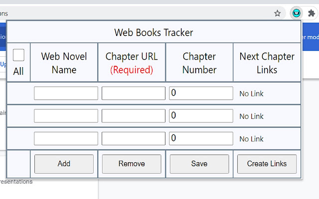 Web Books Tracker  from Chrome web store to be run with OffiDocs Chromium online