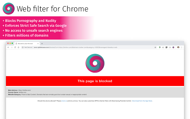 Web Filter for Chrome  from Chrome web store to be run with OffiDocs Chromium online