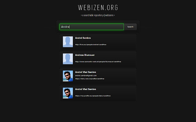 Webizen a WebID Search Engine  from Chrome web store to be run with OffiDocs Chromium online