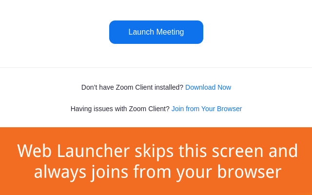 Web Launcher for Zoom  from Chrome web store to be run with OffiDocs Chromium online