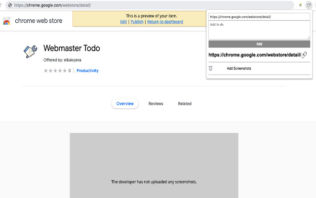 Webmaster Todo  from Chrome web store to be run with OffiDocs Chromium online