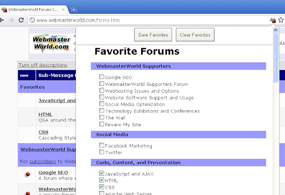 WebmasterWorld Favorite Forums  from Chrome web store to be run with OffiDocs Chromium online